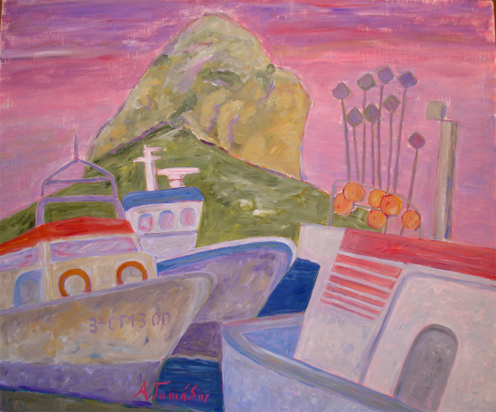 Calper Hafen mit Peñon de Ifach bei Morgenstimmung